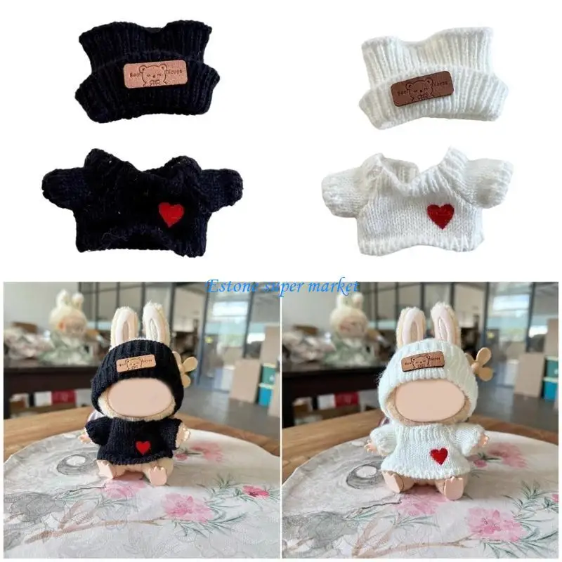 

090B Fashionable Plush Toy Attire Perfectly Fit 15-17cm for Rabbit Collectible Dolls