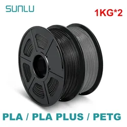 SUNLU 2KG 3D PLA/PETG/PLA PLUS/Clear Filament 1.75mm 2Roll 1KG 3D Printer Neatly Wound Filament for 3D Printer & 3D Pen