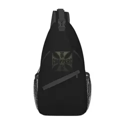 Cool West Coast Chopper Iron Cross Sling Bag for Traveling Men Crossbody Chest Backpack Shoulder Daypack