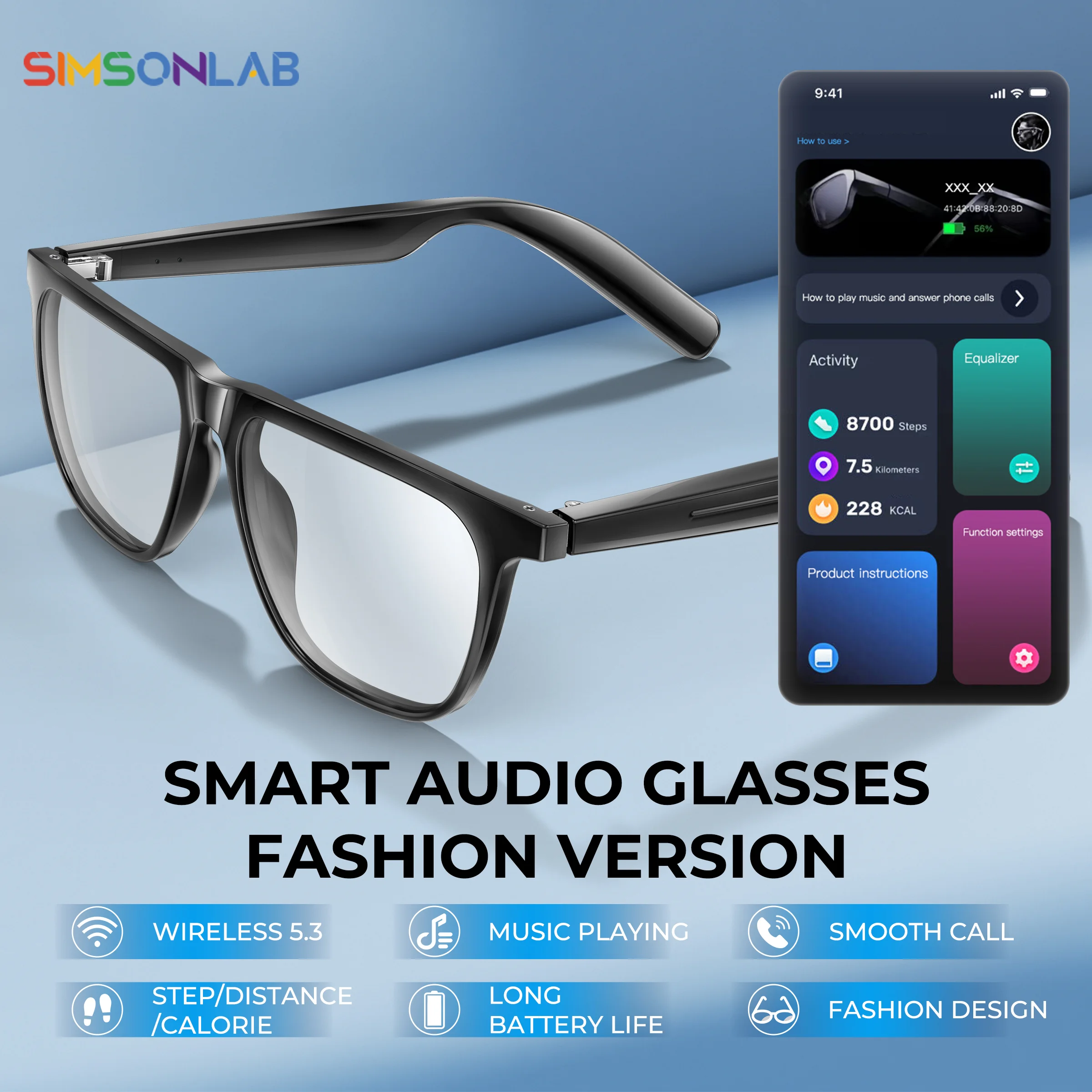 New Smart Glasses UV Protection Lenses Headphone AI Voice Bluetooth Call Gesture Control Outdoor Sport Sunglasses Women Men Gift