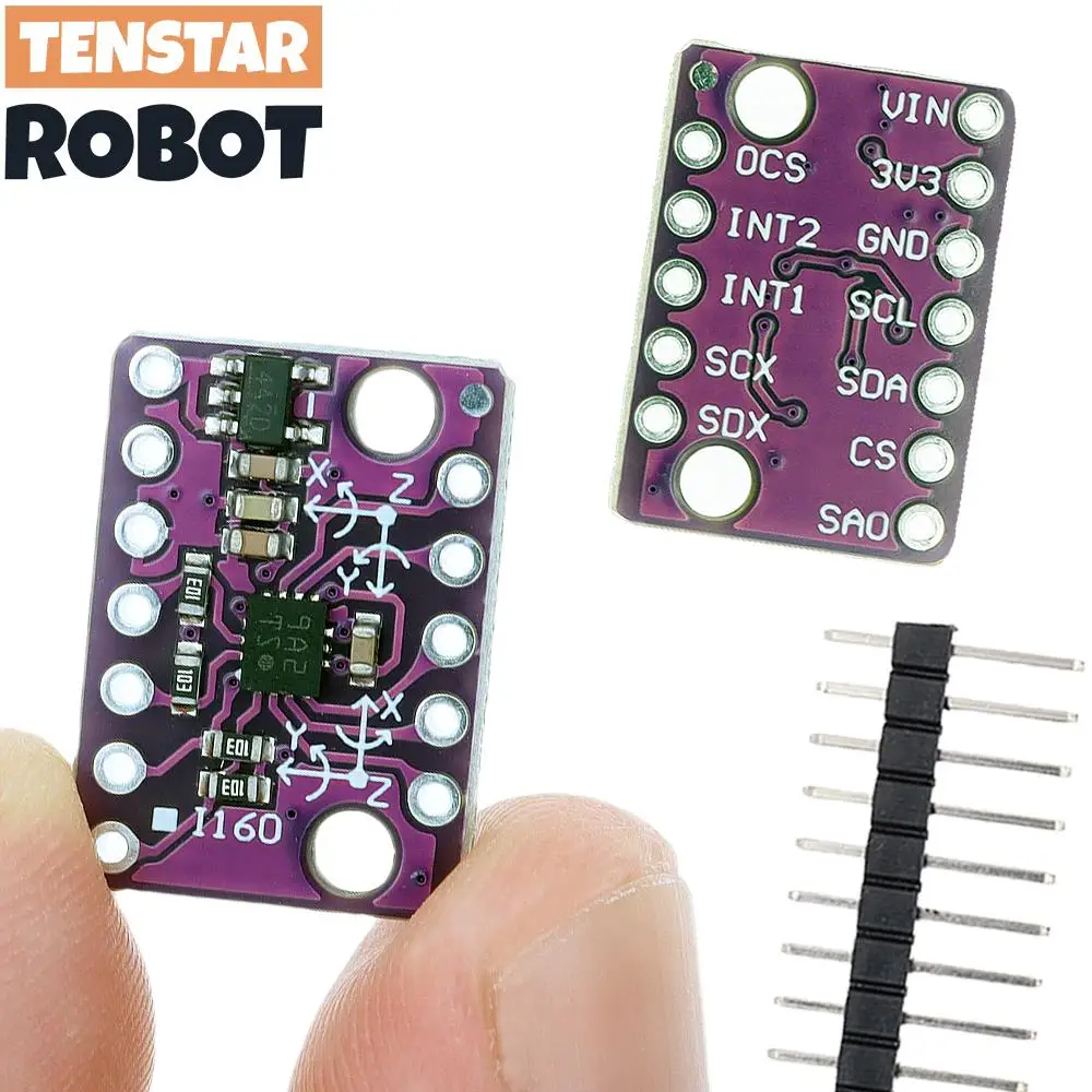 TENSTAR 2 szt. BMI160 6DOF 6-osiowy żyroskop z akcelerometrem grawitacyjnym Moduł czujnika IIC I2C SPI BMI160