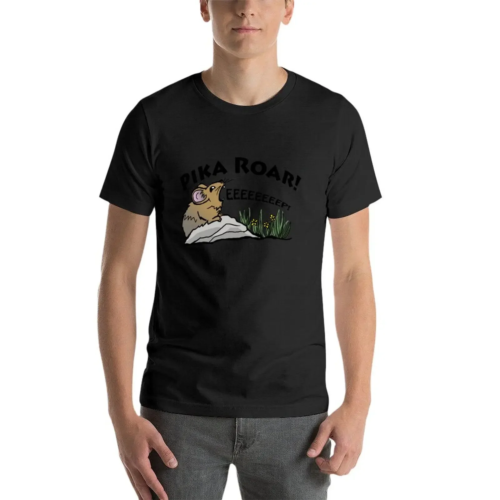 Pika Roar T-Shirt graficzny t-shirt vintage estetyczne ubrania koszulki graficzne ubrania anime męski t-shirt bawełniany