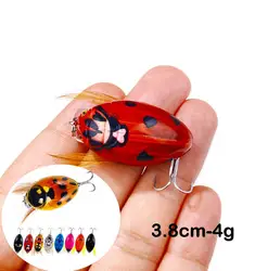 3.8cm/4g Artificial Hard Minnow Fishing Lures Fat Beetle Fishing Tackle Fishing Swim Wobbler Baits Tools Bass Pike Insect Bait