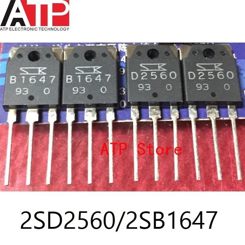 

5pairs/lot New Original 2SD2560+2SB1647 D2560 B1647 TO-3P 2SD2560/2SB1647 Transistors Darlington NPN PNP 150V 15A