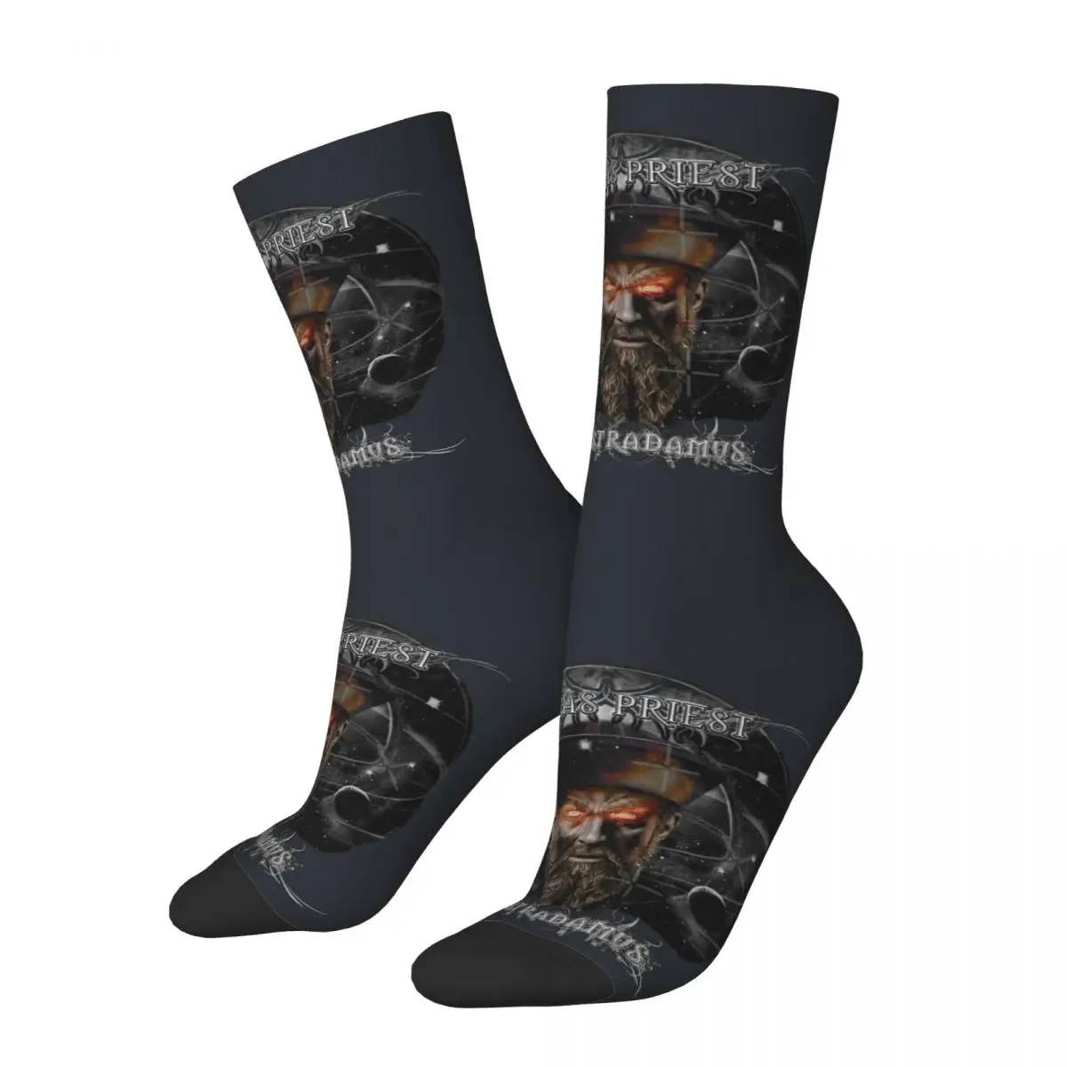 Funny Judas Nostradamus Priest Men's Socks Vintage judas priest Street Style Novelty Casual Crew Sock Printed official-website