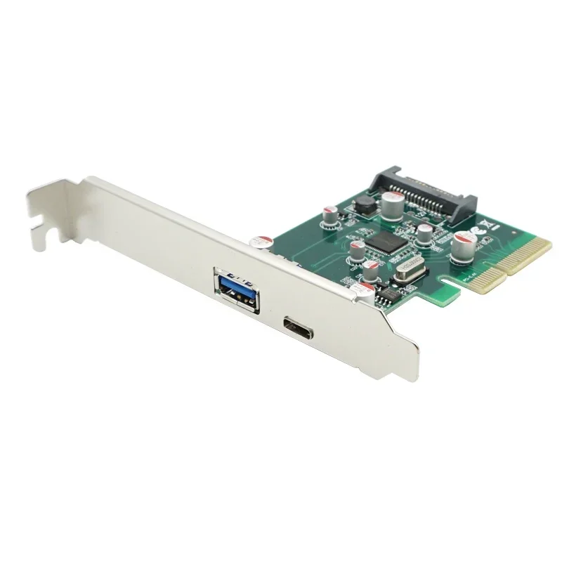 

Контроллер PCI Express PCIe x4 для настольных ПК с поддержкой USB 3.1 Type-A+Type-C, адаптер PCIe 4x на USB 3.1 Type-A, SuperSpeed 10 Гбит/с