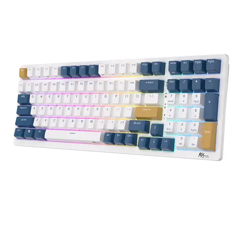RK Royal Kludge RK98 Teclado mecánico inalámbrico español triodo 2,4G/Bluetooth/USB con cable RGB teclados de jugador intercambiables en caliente