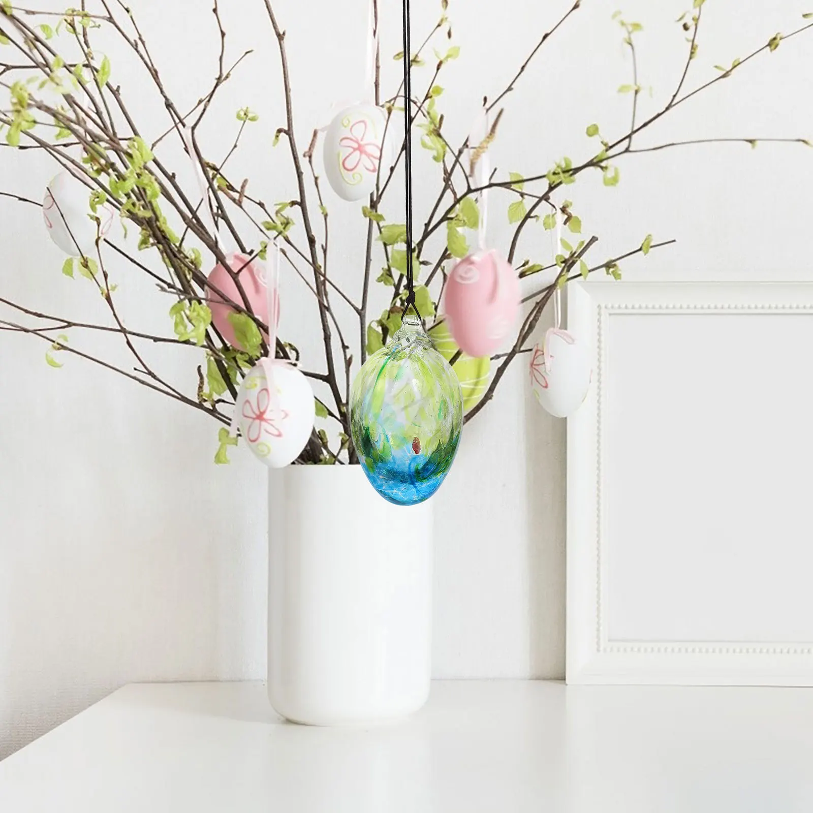 

Hand Painted Stained Crystal Egg Ornaments Hollow Pastel Crystal Egg Pendants Holiday Easter Tree Hanging Decorations Christmas