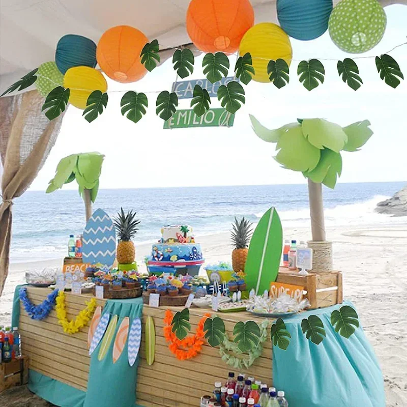 10/20LED Artificial Turtle Leaves String Light Home Garden Wedding Baby Shower Hawaii Jungle Theme Birthday Party Decoration