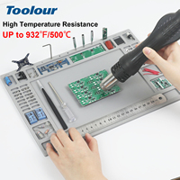 Toolour Silicon Insulation Pad Heat-Resistant Repair Work Mat Soldering Work Station Mat Phone Motherboard Repair Working Pad