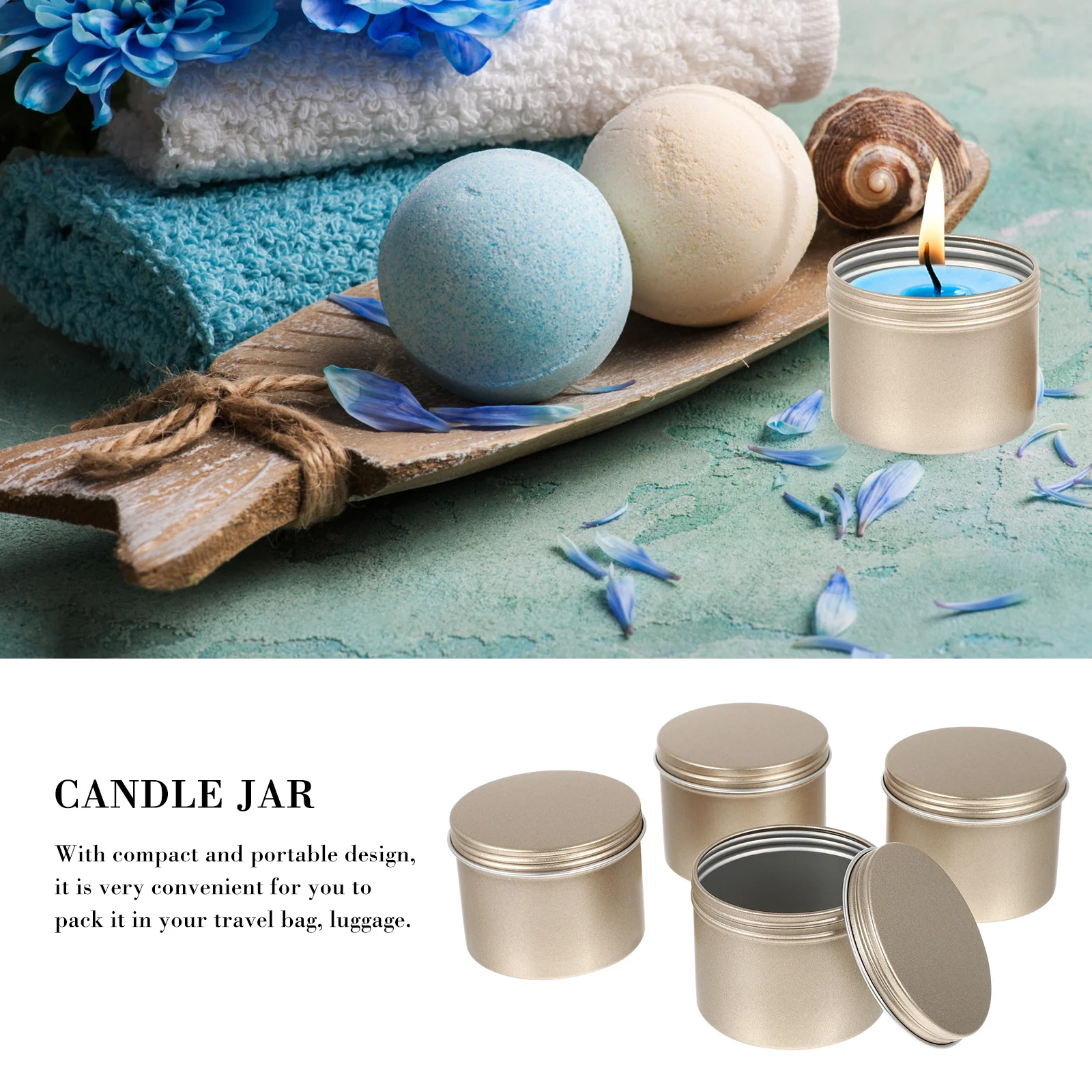 

4pcs 120Ml Aluminum Storage Can Round Empty Diy Cans For Travel Jewelry Tea Ointment Refillable Screw-Top Lightweight