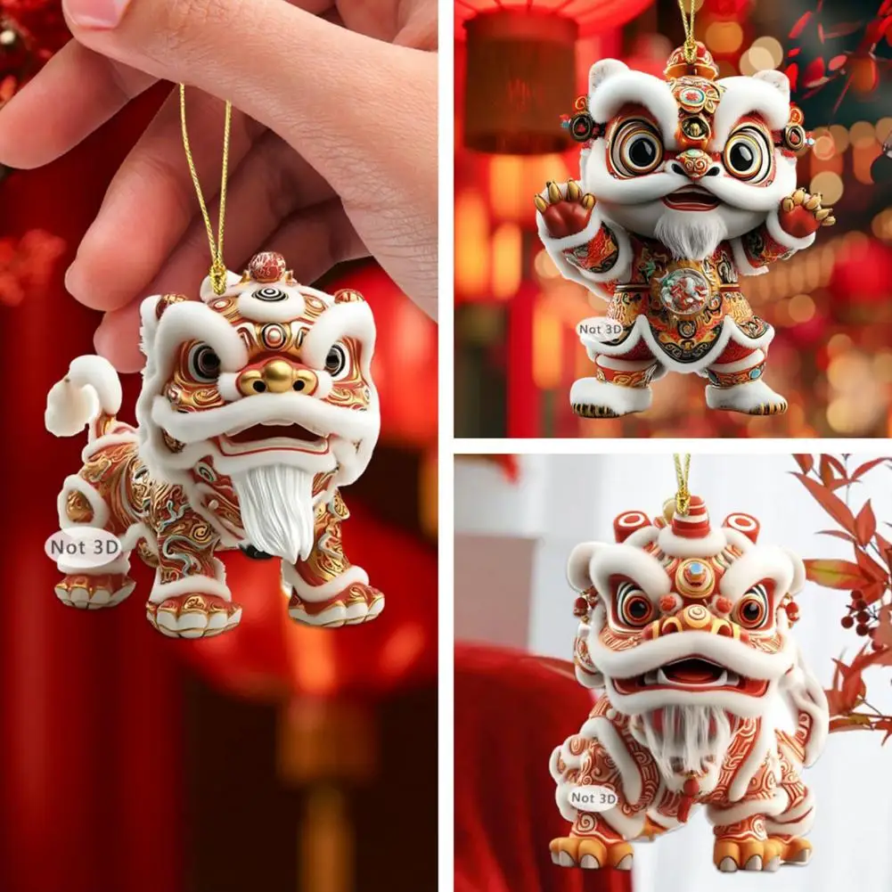 

Китайский креативный кулон для танца тигра и льва 2d плоский акриловый автомобильный рюкзак подвески танцевальная кукла брелок для ключей подвески украшения