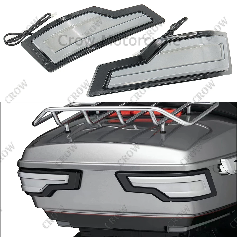 

For Harley Touring Road Electra Glide Ultra Classic FLHTCU 2014+UP 2022 Motorcycle LED Tracer Tour-Pak Lights Chrome Rear Lights