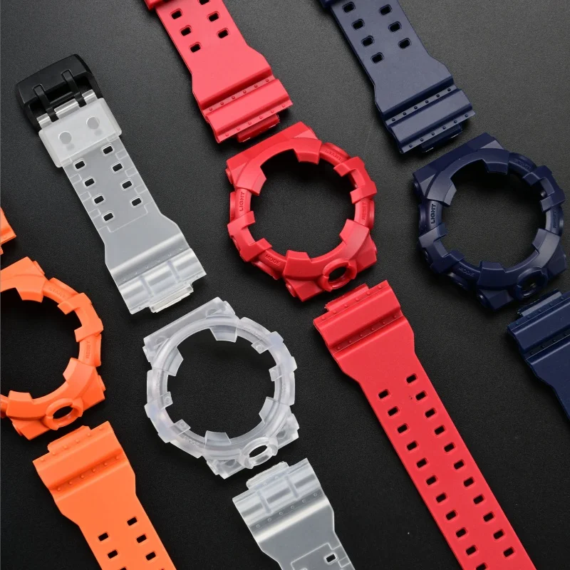 Premium Resin Case & Strap Accessories for Casio G-Shock GA700 GA710 GA735 Band, Replacement Bezel & Band Kit