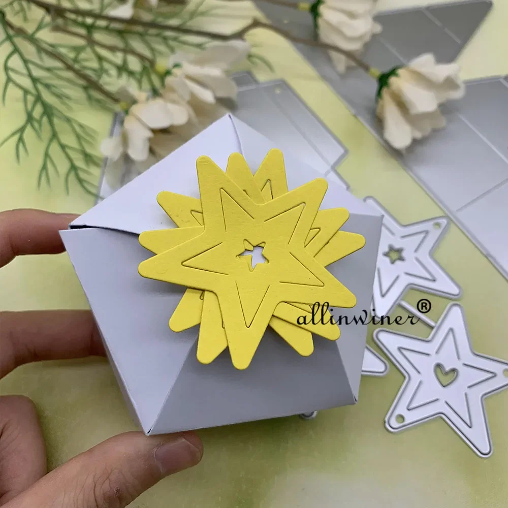 

3D folding star box Metal Cutting Dies Stencils For DIY Scrapbooking Decorative Embossing Handcraft Die Cutting Template