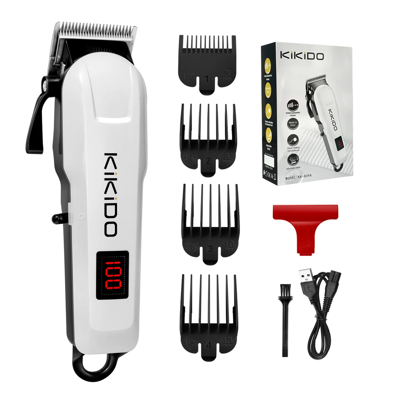 

KIKIDO Professional Barber Hair Clippers Rechargeable Cordless Electric Hair Trimmer Hair Cutting Machine Men Hair Cutter