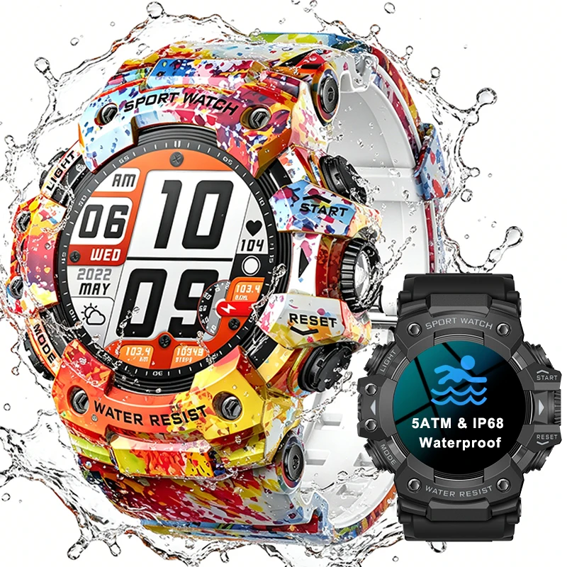 

2026 New Military Smartwatch Men Sports Fitness Outdoor Compass Heart Rate IP68 Waterproof HD Bluetooth Call Rugged Smartwatchse