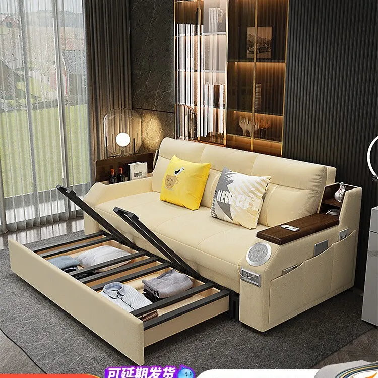 2025 new sofa bed living room small apartment multi-functional folding dual-purpose with storage combed retractable bed