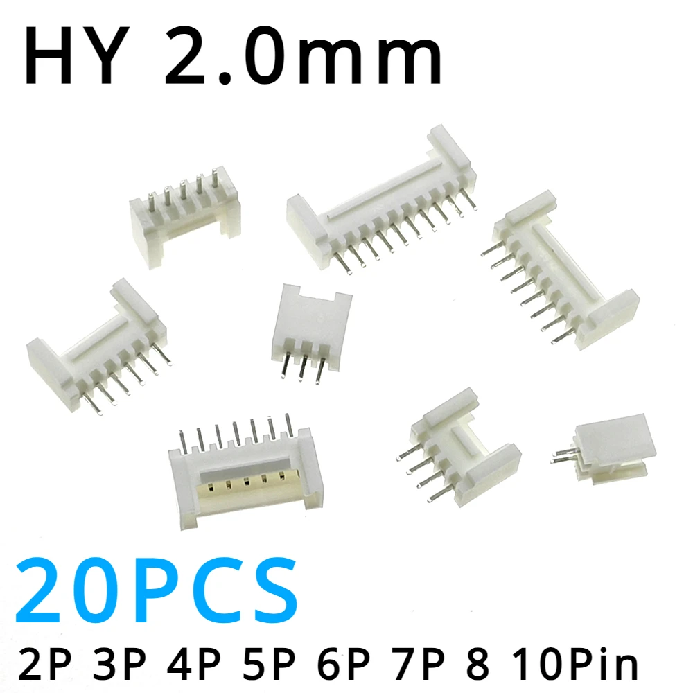 

20PCS HY 2.0mm Connector HY2.0 Buckle Straight Pin Socket 2P 3P 4P 5P 6P 7P 8Pin