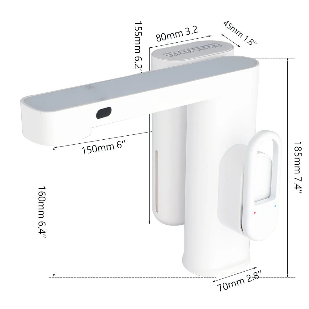 JIENI Bathroom Basin Sensor Faucet With Foam Soap Dispenser Deck Mounted Single Hole Touch Free Hot Cold Water Outlet Mixer Taps