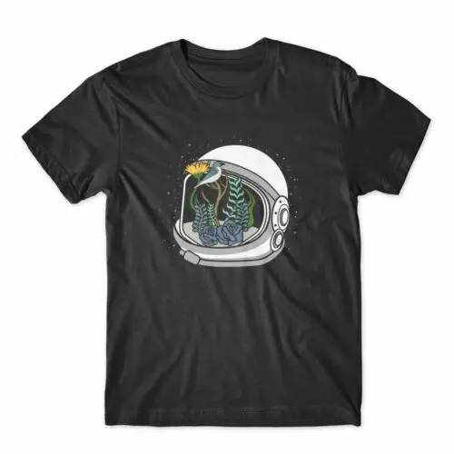 Astronaut Bloemen T-Shirt 100% Katoen Premium T-Shirt Nieuw