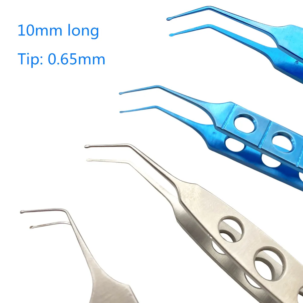 QSWTITAN Ophthalmic Lens Holding Tweezers Eyelid Lens Forceps Eyelid Tools Titanium/Stainless Steel