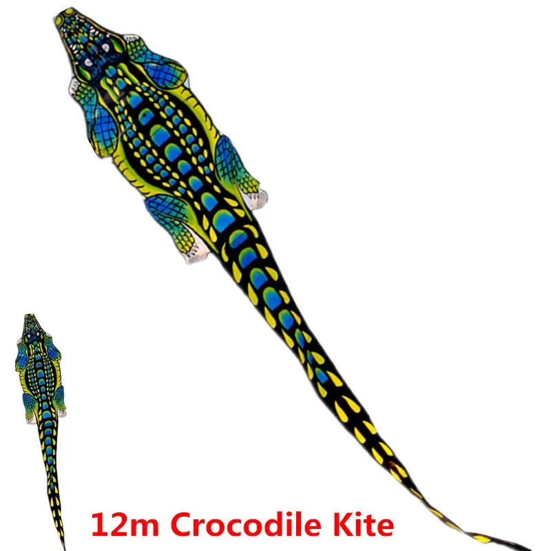 free shipping 12m Crocodile kite reel flying kites-for-adults outdoor toys games for adults outside wind kites for children