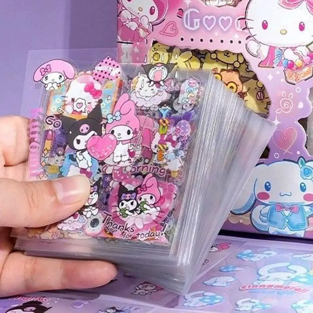 100-Piece Non-Repeating Sanrio Hello Kitty Sticker Set Cinnamoroll Kuromi Waterproof Stationery Daily Decor Birthday Gift Box