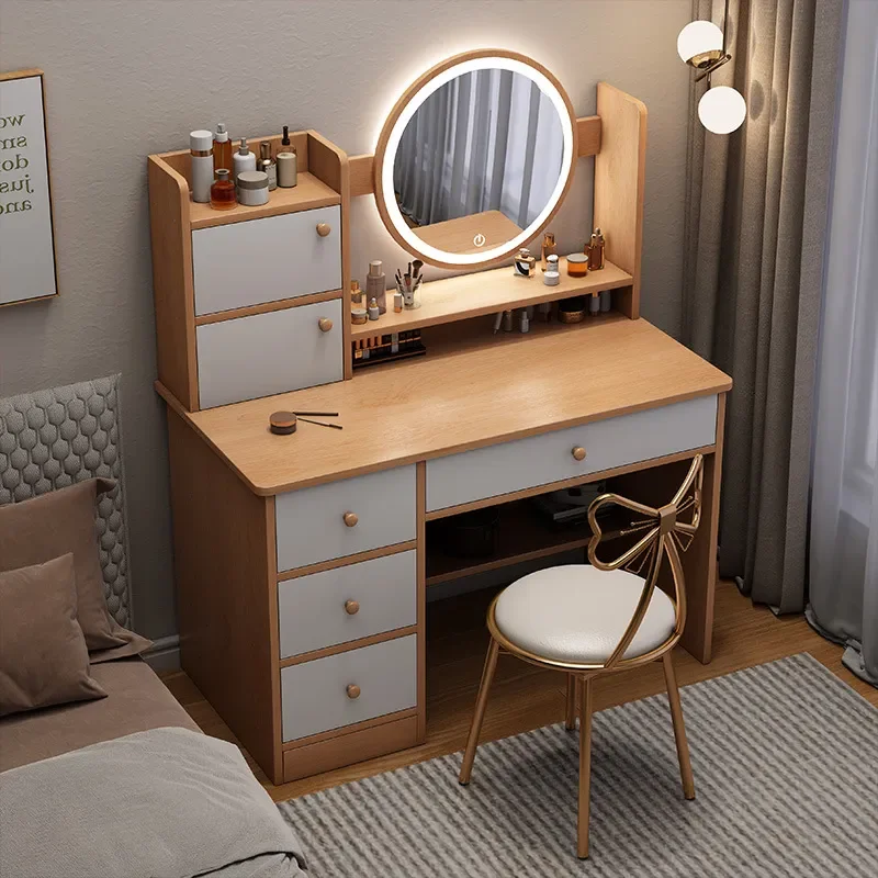 for Dresser Bedroom Modern Simple Makeup Storage Cabinet Integrated Desk Small Apartment Master Bedroom Ins Wind Makeup