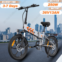 ENGWE P1 Folding Electric Bike 250W Motor 36V13AH Removable Lithium Battery 25KM/H E-bike 20 inch Tire Aldult Electric Bicycle