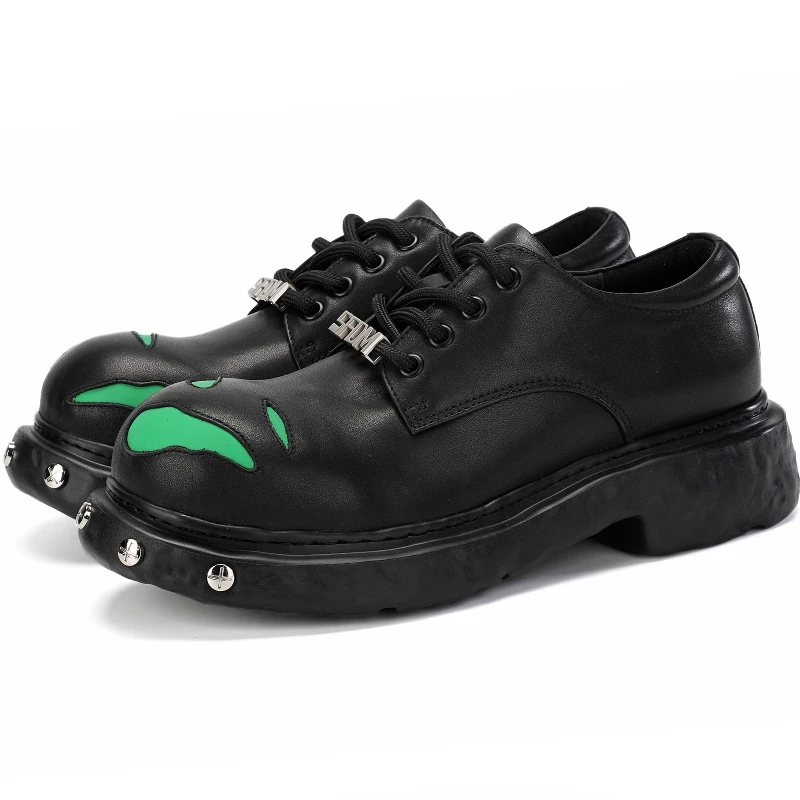 

Оригинальные туфли дерби в британском стиле для мужчин, модные высококачественные дышащие повседневные мужские туфли из натуральной кожи на толстой подошве