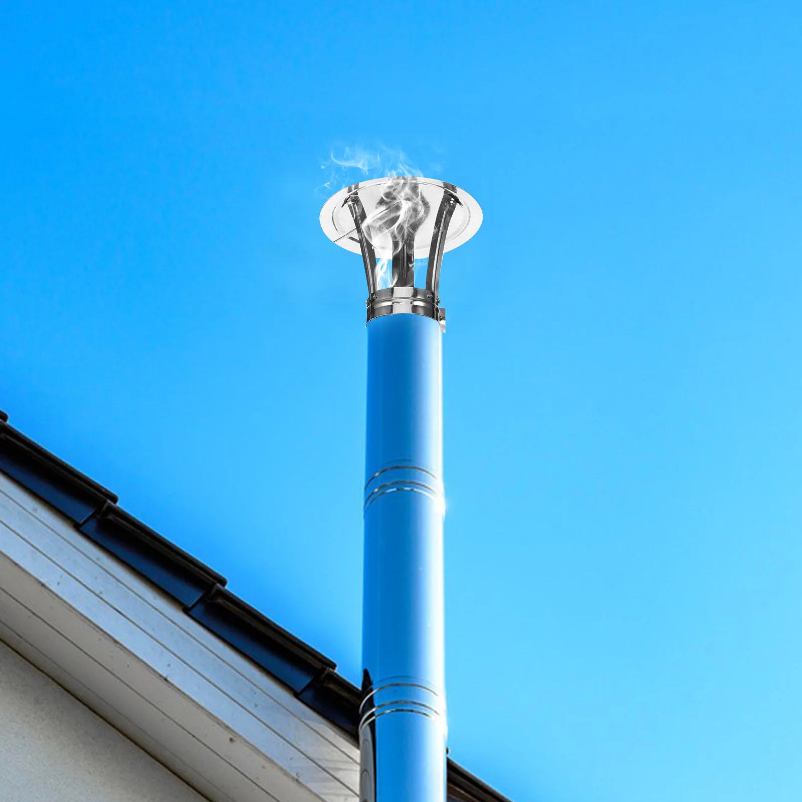 

Chimney Rain Cap Cover Iron Material Roof Vent Rainproof Protector Smoke Tube Cover Durable Easy Install Metal Chimney Cap