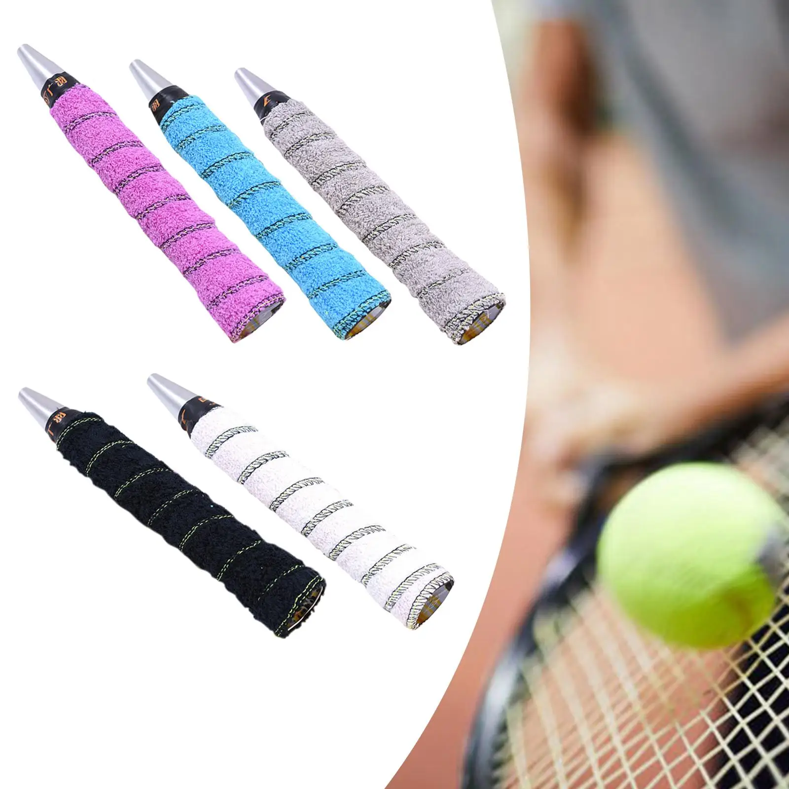 3-4pack Cotton Towel Tennis Badminton Racket Grip Wrap Tape Overgrip Non Slip