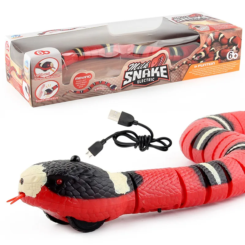 Interactive Smart Sensing Obstacle Avoidance Snake Toys USB Charge Novelty Strange Toy Remote Control Rattlesnake Mischief Gifts