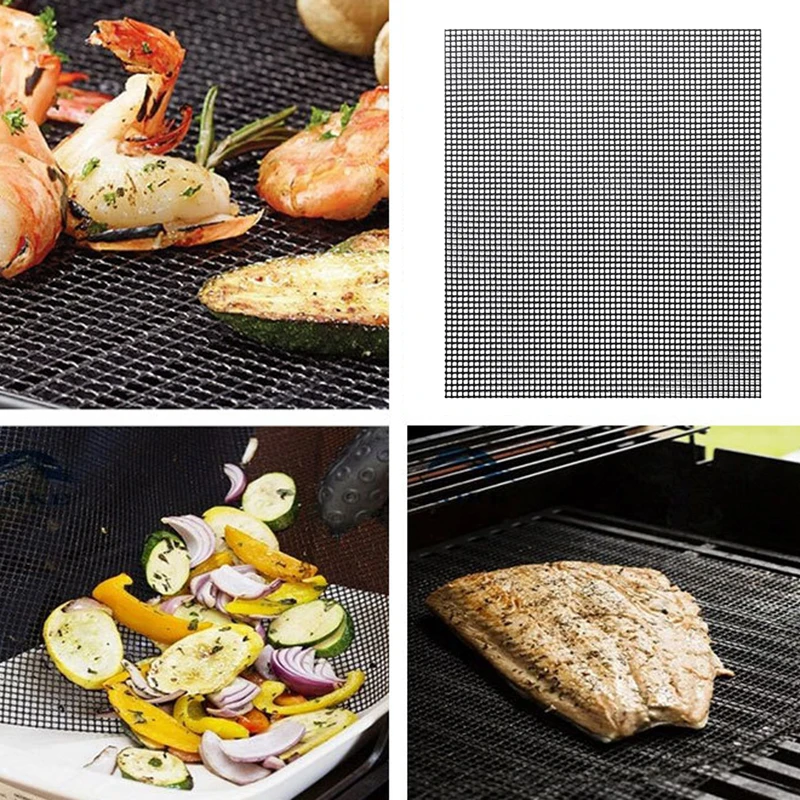 Outdoor BBQ Grill Mesh Grill Mesh Mat Non-stick High Temperature Resistant Grill Mesh Grill Mat BBQ Accessories