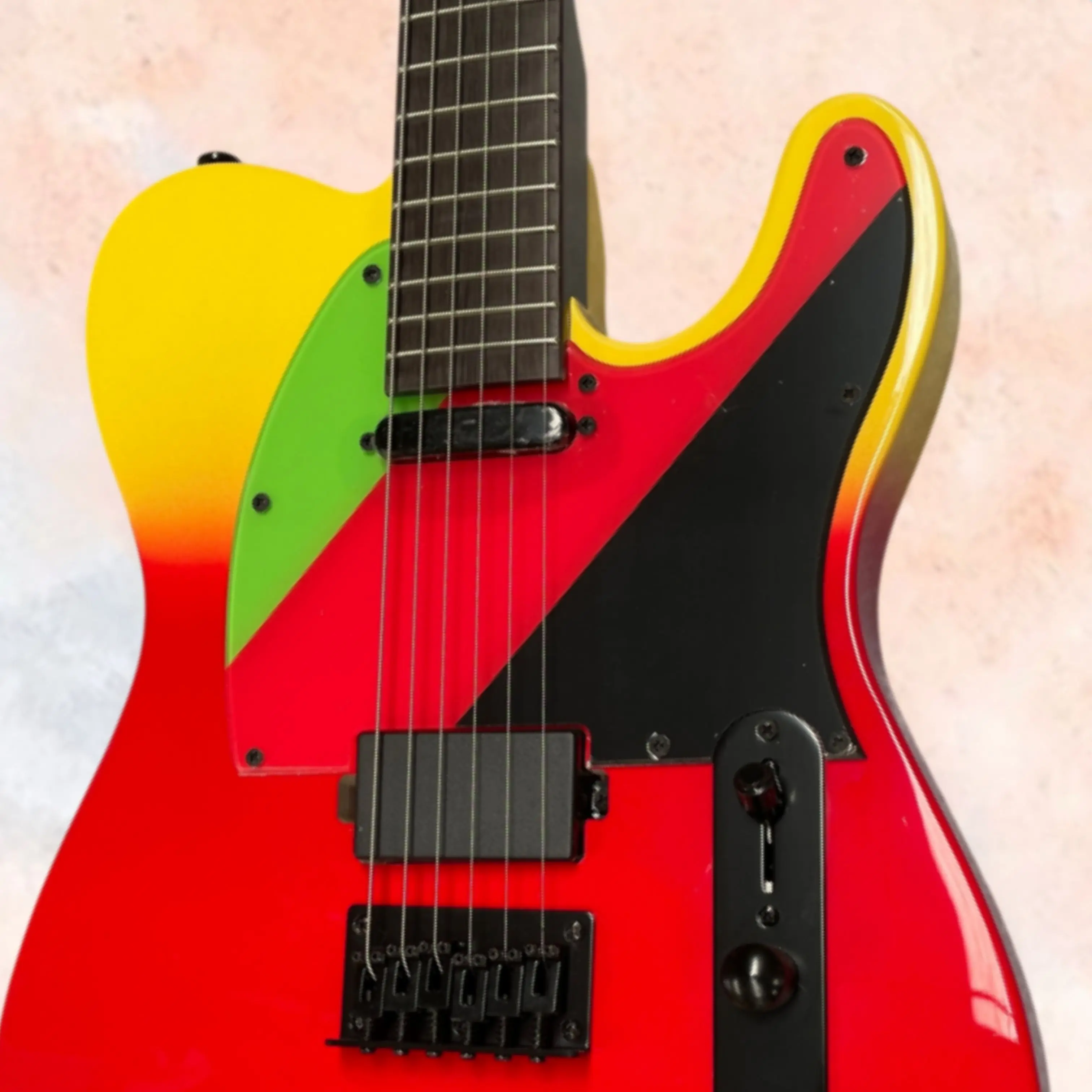 Sleek Stylish Electric Guitar,Three-Color Pickguard,Black Hardware,Exclusive Inlay Fretboard Guitars,Stage Performance Guitarra