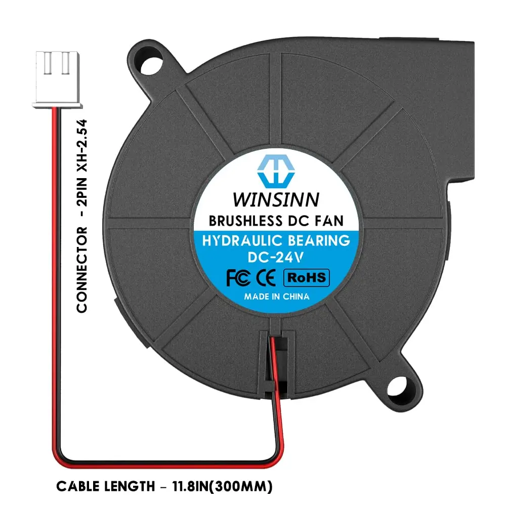 1/3/5 Stück 5015 Lüfter 24V 50mmx15mm Hochgeschwindigkeits-5015-Kühlventilator 2-Pin Doppelkugellager 8500 U/min für 3D-Drucker – Detail 3