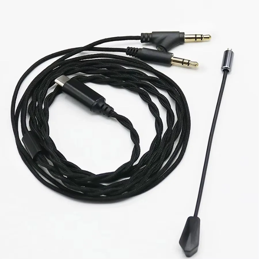 Новинка, игровые наушники с микрофоном, улучшенный кабель MMCX, стереонаушники с басами, Hi-Fi наушники для игр, наушники-вкладыши с разъемом usb Type-c 3,5 мм