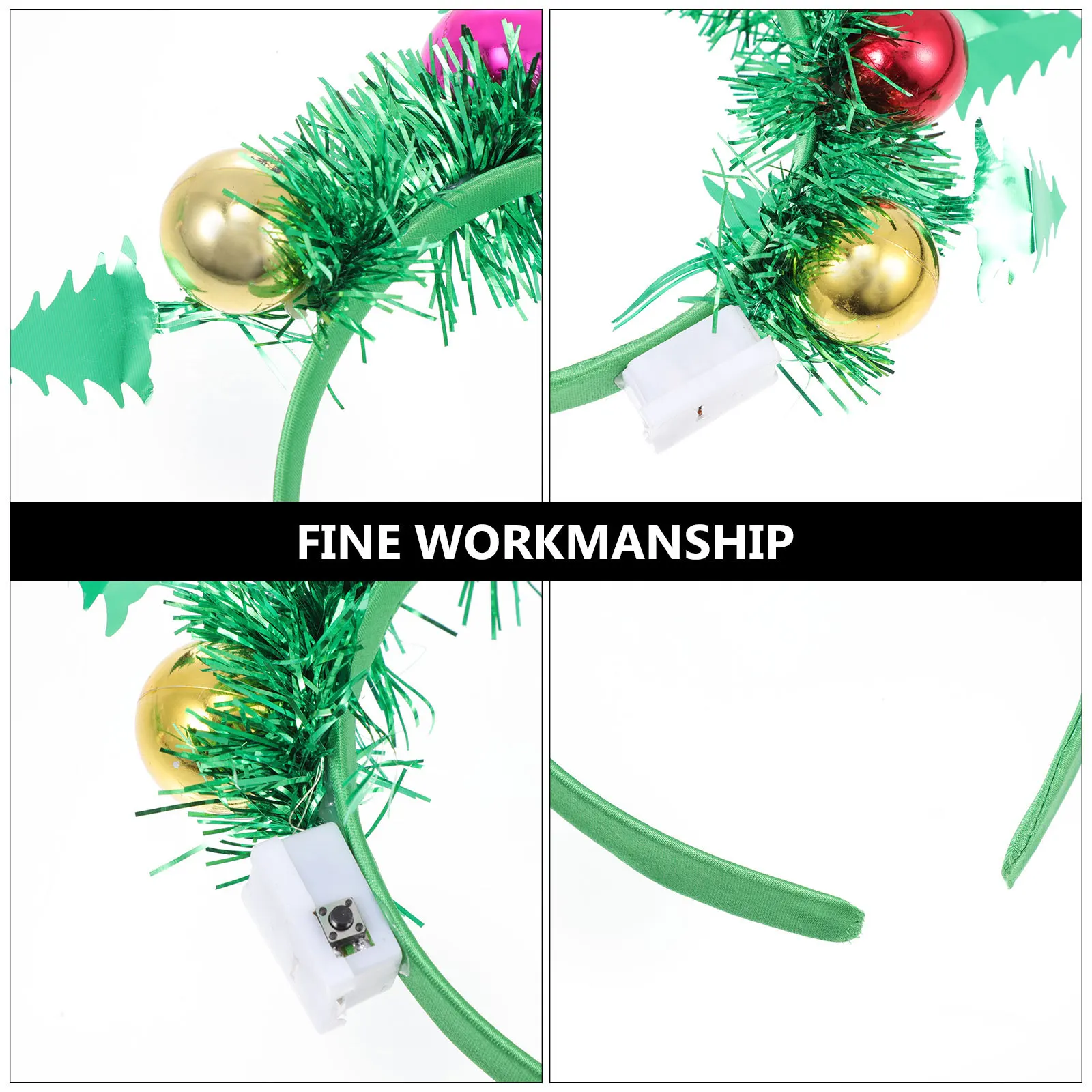 

2 шт. новогодние шары-повязки на голову для детей, украшение для волос на вечеринку, аксессуар для праздничного костюма, повязка для волос на Рождество, декор для волос