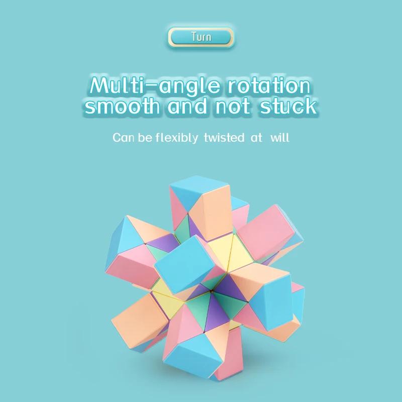 [MOYU 72 ماجيك حاكم] 24 36 48 60 الفصول الدراسية للطي ثعبان لغز مكعب اللعب البلاستيك ماجيك حاكم للأطفال لعبة تعليمية