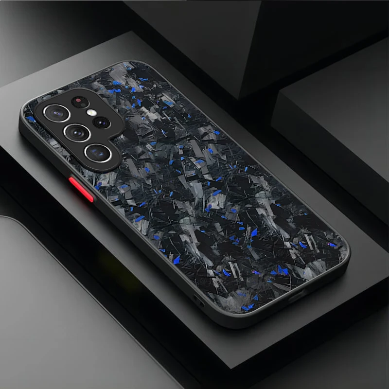 삼성 갤럭시 S25 S24 S23 울트라 S22 S21 플러스 FE A56 A36 A26 A16 A06 A15 A25 A35 A55 5G 용 실제 단조 탄소 섬유 매트 케이스