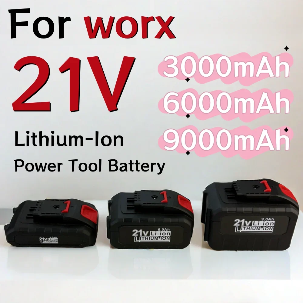 

For Worx 21V 3000/6000/9000mAh Lithium-Ion Battery Replacement of WA3551 WA3553 WA3641 WG629E WG546E WU268Power Tool Battery