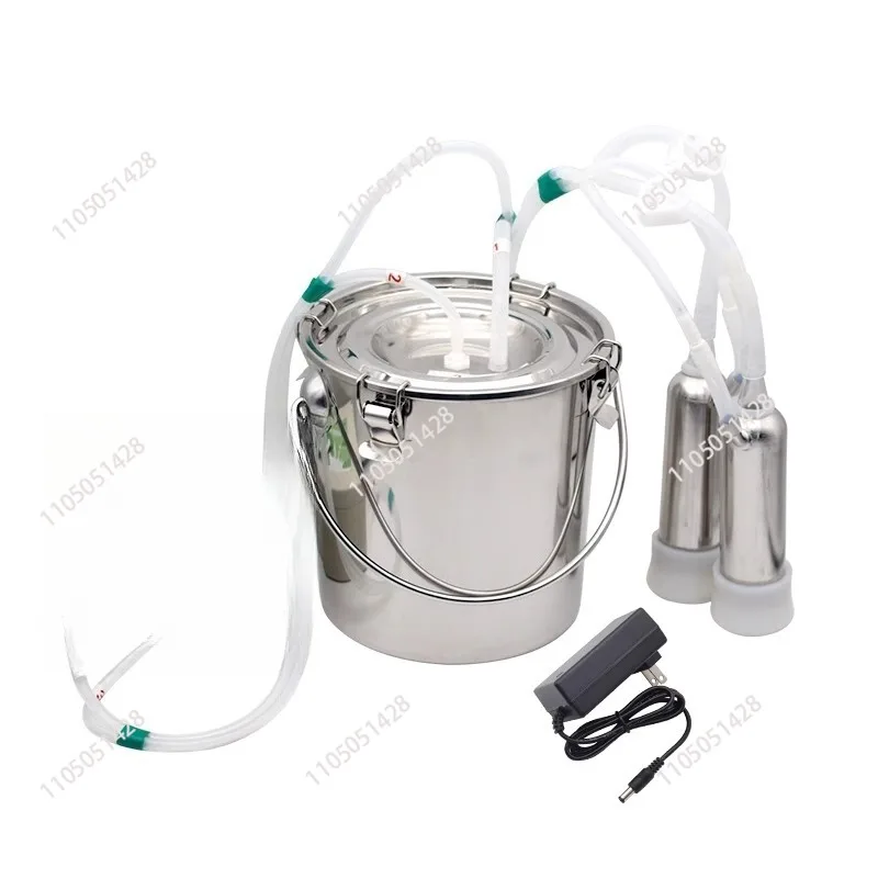 

5L Automatic Pulse Milking Farm Cow Goat Sheep Vacuum Bucket Farm Breeding Equipment intensity adjustment.