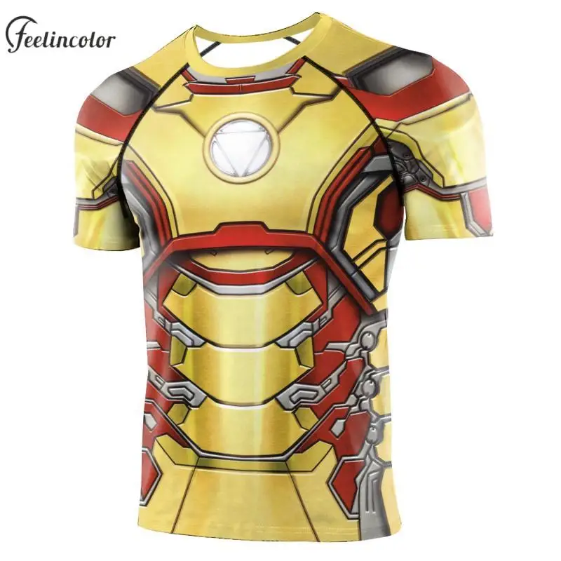 Superhero Role-playing Men 3D Printed T-shirts for Halloween Parties, Adult T-shirts for Sports, Men's Outdoor Sportswear
