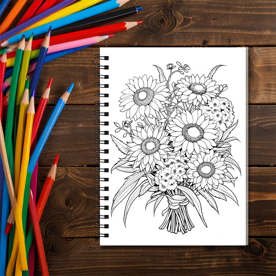 Verdure Adult Coloring Book - 8.3x 11.2 Inch 22 Page Coloring Book - Helps Reduce Stress and Ease Emotions