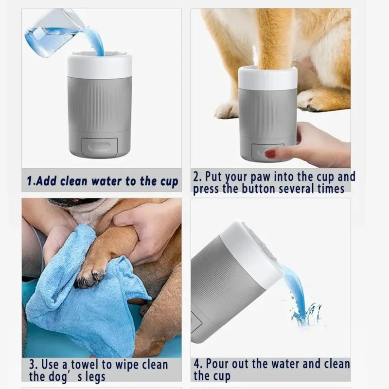 Pet Foot Washing Cup Dog Outdoor Cleaning Beauty Paw Washing Tool Intelligent Automatic Foot Wash Plastic Foot Bath Cup Tool New