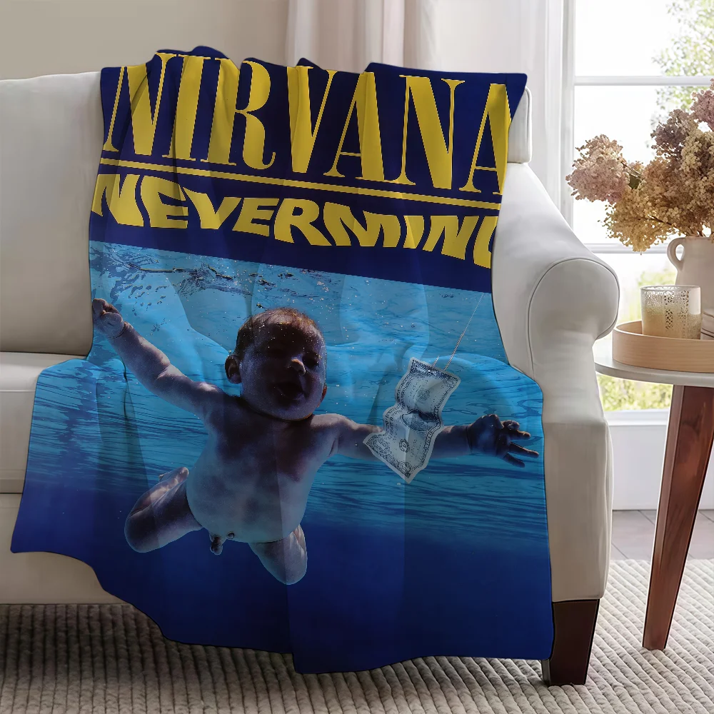 N-NnirvanaS-ES Rock Band Blanket Soft Warm Furry Throw Super Kids Toys Bed Sofa Car Cradle