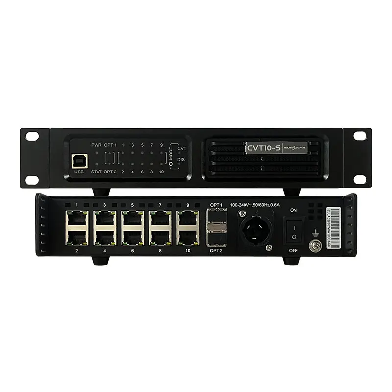 Novastar CVT10-S  Fiber Converter Support VX1000 VX600 VX16S 16 Ouputs RJ45 Network Interface for Musical Festival LED Rental