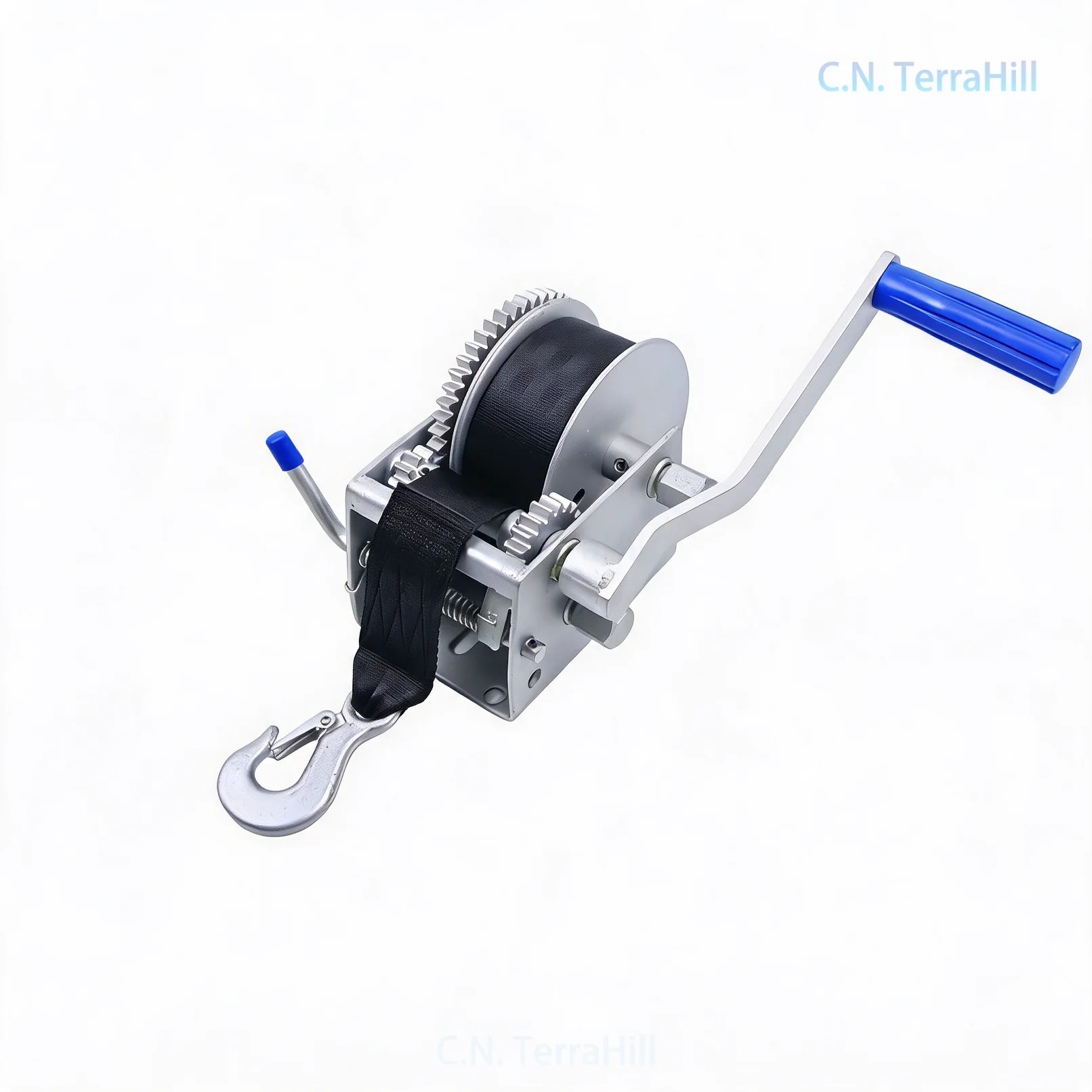 Manual Winch Boat Trailer Winch with Hand Crank, Corrosion Resistant Steel Gear, Thickened Frame for Marine Use