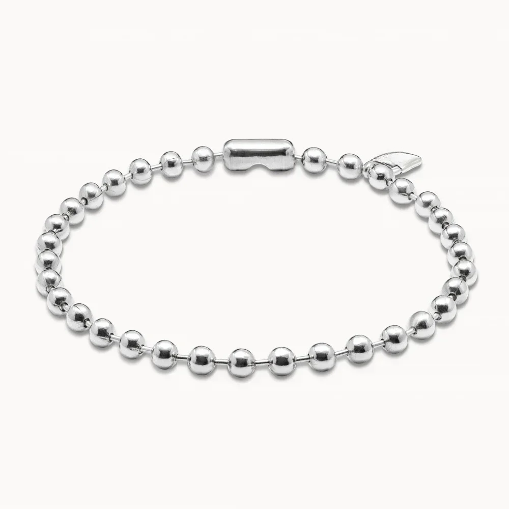 Women's Silver Bead Necklace, Vacation Style Gift